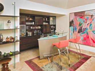 Бар для бутылок в интерьере квартиры или дома —  Как лучше сделать? 120+ (Фото) из дерева, напольный, угловой