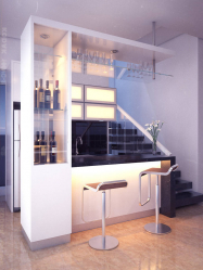 Бар для бутылок в интерьере квартиры или дома —  Как лучше сделать? 120+ (Фото) из дерева, напольный, угловой