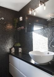 Интерьер черной ванной комнаты — 250+ (Фото) модных тенденций