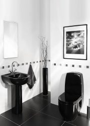 Интерьер черной ванной комнаты — 250+ (Фото) модных тенденций