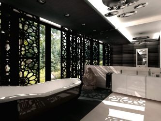 Интерьер черной ванной комнаты — 250+ (Фото) модных тенденций