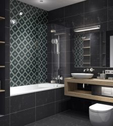Интерьер черной ванной комнаты — 250+ (Фото) модных тенденций