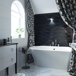 Интерьер черной ванной комнаты — 250+ (Фото) модных тенденций