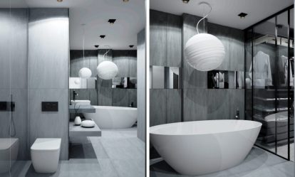 Интерьер черной ванной комнаты — 250+ (Фото) модных тенденций