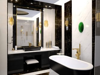 Интерьер черной ванной комнаты — 250+ (Фото) модных тенденций