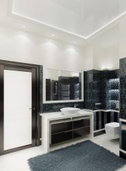 Интерьер черной ванной комнаты — 250+ (Фото) модных тенденций