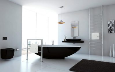 Интерьер черной ванной комнаты — 250+ (Фото) модных тенденций