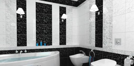Интерьер черной ванной комнаты — 250+ (Фото) модных тенденций