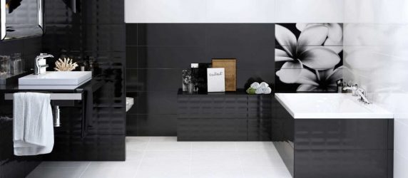 Интерьер черной ванной комнаты — 250+ (Фото) модных тенденций