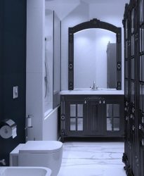 Интерьер черной ванной комнаты — 250+ (Фото) модных тенденций