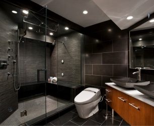Интерьер черной ванной комнаты — 250+ (Фото) модных тенденций