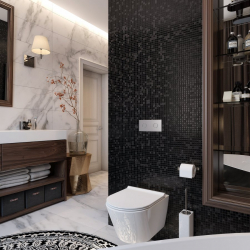 Интерьер черной ванной комнаты — 250+ (Фото) модных тенденций