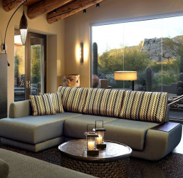 Диван с оттоманкой в интерьере: решим проблему с выбором. Уютное размещение прямых и угловых вариантов (100+Фото)