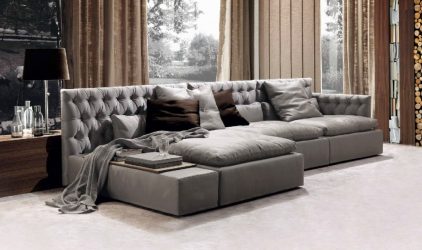 Диван с оттоманкой в интерьере: решим проблему с выбором. Уютное размещение прямых и угловых вариантов (100+Фото)