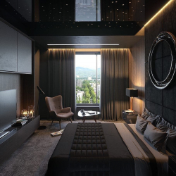 Дизайн в темных тонах: Мрачно или Уютно? (235+Фото) Необычно стильный и модный интерьер (спальня, гостиная, кухня, ванная)