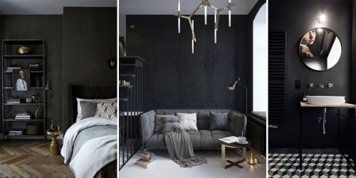 Дизайн в темных тонах: Мрачно или Уютно? (235+Фото) Необычно стильный и модный интерьер (спальня, гостиная, кухня, ванная)