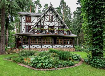 Современный Ландшафтный дизайн двора частного дома (160+ Фото). Как Красиво обустроить и украсить Своими руками