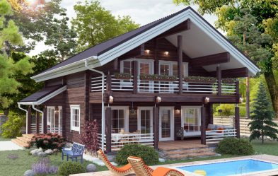 Проекты Финских домов из клееного бруса: Чем хороши и как оформить? (180+ Фото)