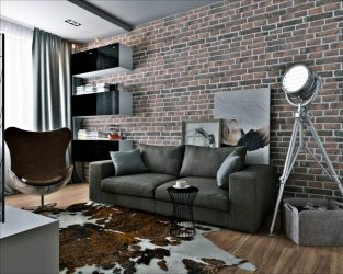 Гостиная в стиле лофт – предпочтение креативной творческой богемы (240+Фото). Эффектный дизайн с минимальной отделкой (мебель, освещение, предметы интерьера)