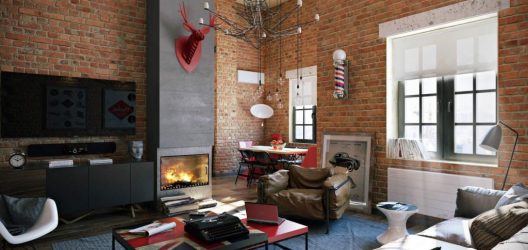 Гостиная в стиле лофт – предпочтение креативной творческой богемы (240+Фото). Эффектный дизайн с минимальной отделкой (мебель, освещение, предметы интерьера)