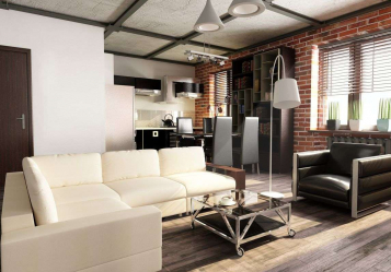 Гостиная в стиле лофт – предпочтение креативной творческой богемы (240+Фото). Эффектный дизайн с минимальной отделкой (мебель, освещение, предметы интерьера)