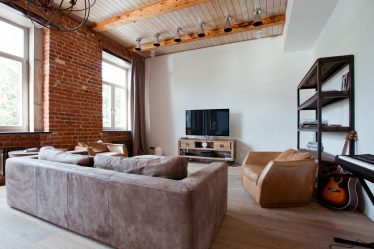 Гостиная в стиле лофт – предпочтение креативной творческой богемы (240+Фото). Эффектный дизайн с минимальной отделкой (мебель, освещение, предметы интерьера)
