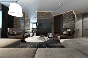 Гостиная в стиле лофт – предпочтение креативной творческой богемы (240+Фото). Эффектный дизайн с минимальной отделкой (мебель, освещение, предметы интерьера)