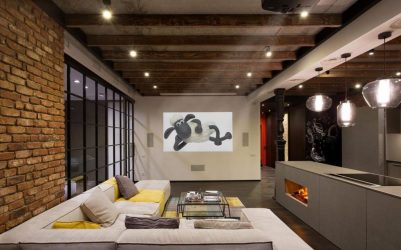 Гостиная в стиле лофт – предпочтение креативной творческой богемы (240+Фото). Эффектный дизайн с минимальной отделкой (мебель, освещение, предметы интерьера)
