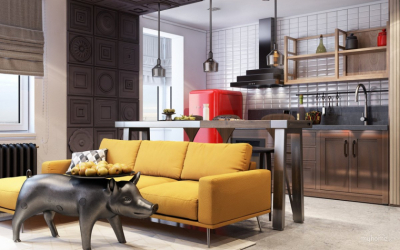 Гостиная в стиле лофт – предпочтение креативной творческой богемы (240+Фото). Эффектный дизайн с минимальной отделкой (мебель, освещение, предметы интерьера)