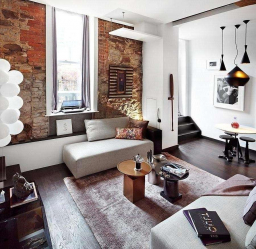 Гостиная в стиле лофт – предпочтение креативной творческой богемы (240+Фото). Эффектный дизайн с минимальной отделкой (мебель, освещение, предметы интерьера)