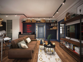 Гостиная в стиле лофт – предпочтение креативной творческой богемы (240+Фото). Эффектный дизайн с минимальной отделкой (мебель, освещение, предметы интерьера)