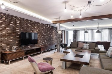 Гостиная в стиле лофт – предпочтение креативной творческой богемы (240+Фото). Эффектный дизайн с минимальной отделкой (мебель, освещение, предметы интерьера)