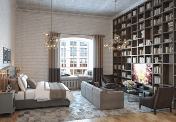 Гостиная в стиле лофт – предпочтение креативной творческой богемы (240+Фото). Эффектный дизайн с минимальной отделкой (мебель, освещение, предметы интерьера)