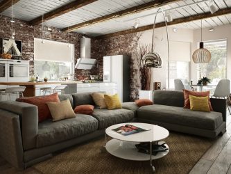 Гостиная в стиле лофт – предпочтение креативной творческой богемы (240+Фото). Эффектный дизайн с минимальной отделкой (мебель, освещение, предметы интерьера)