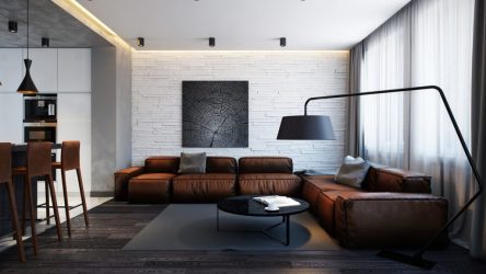 Гостиная в стиле лофт – предпочтение креативной творческой богемы (240+Фото). Эффектный дизайн с минимальной отделкой (мебель, освещение, предметы интерьера)