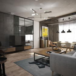 Гостиная в стиле лофт – предпочтение креативной творческой богемы (240+Фото). Эффектный дизайн с минимальной отделкой (мебель, освещение, предметы интерьера)