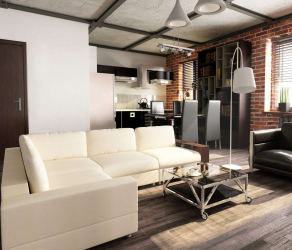 Гостиная в стиле лофт – предпочтение креативной творческой богемы (240+Фото). Эффектный дизайн с минимальной отделкой (мебель, освещение, предметы интерьера)