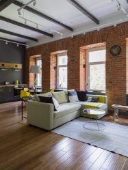 Гостиная в стиле лофт – предпочтение креативной творческой богемы (240+Фото). Эффектный дизайн с минимальной отделкой (мебель, освещение, предметы интерьера)