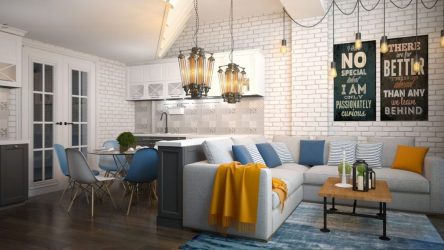 Гостиная в стиле лофт – предпочтение креативной творческой богемы (240+Фото). Эффектный дизайн с минимальной отделкой (мебель, освещение, предметы интерьера)