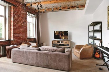 Гостиная в стиле лофт – предпочтение креативной творческой богемы (240+Фото). Эффектный дизайн с минимальной отделкой (мебель, освещение, предметы интерьера)