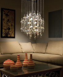 Хрустальные люстры в интерьере гостиной и спальни. Создаем красивое освещение: 150+Фото (потолочные, подвесные, классические)