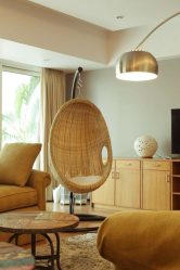 Подвесное Кресло из натурального и искусственного ротанга: 195+ Фото вариантов (плетеное, макраме, с чехлом)