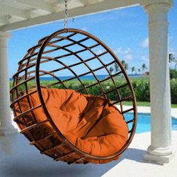 Подвесное Кресло из натурального и искусственного ротанга: 195+ Фото вариантов (плетеное, макраме, с чехлом)