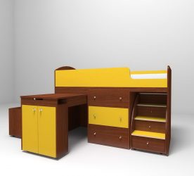 Кровать-чердак с Рабочей зоной (165+ Фото): Оригинальные идеи для небольших помещений