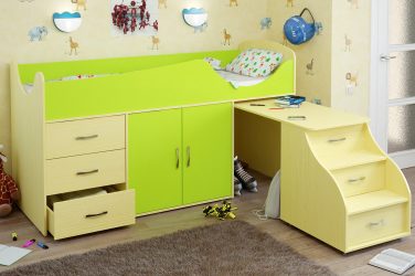 Кровать-чердак с Рабочей зоной (165+ Фото): Оригинальные идеи для небольших помещений