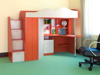 Кровать-чердак с Рабочей зоной (165+ Фото): Оригинальные идеи для небольших помещений