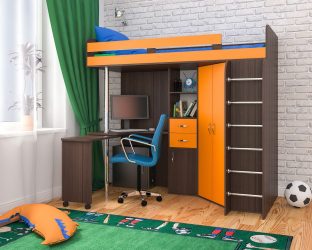 Кровать-чердак с Рабочей зоной (165+ Фото): Оригинальные идеи для небольших помещений