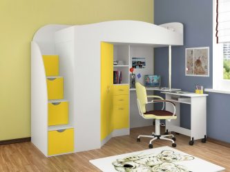 Кровать-чердак с Рабочей зоной (165+ Фото): Оригинальные идеи для небольших помещений