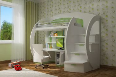 Кровать-чердак с Рабочей зоной (165+ Фото): Оригинальные идеи для небольших помещений