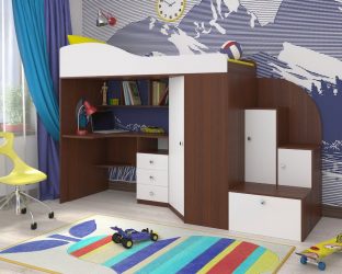 Кровать-чердак с Рабочей зоной (165+ Фото): Оригинальные идеи для небольших помещений